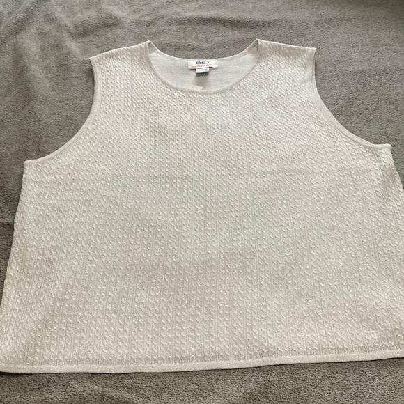 Silver metallic sleeveless sweater size 3x - Picture 1 of 10